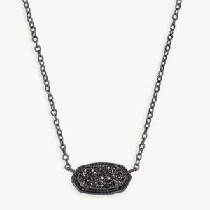 Kendra Scott Elisa Pendant Necklace in Black Drusy